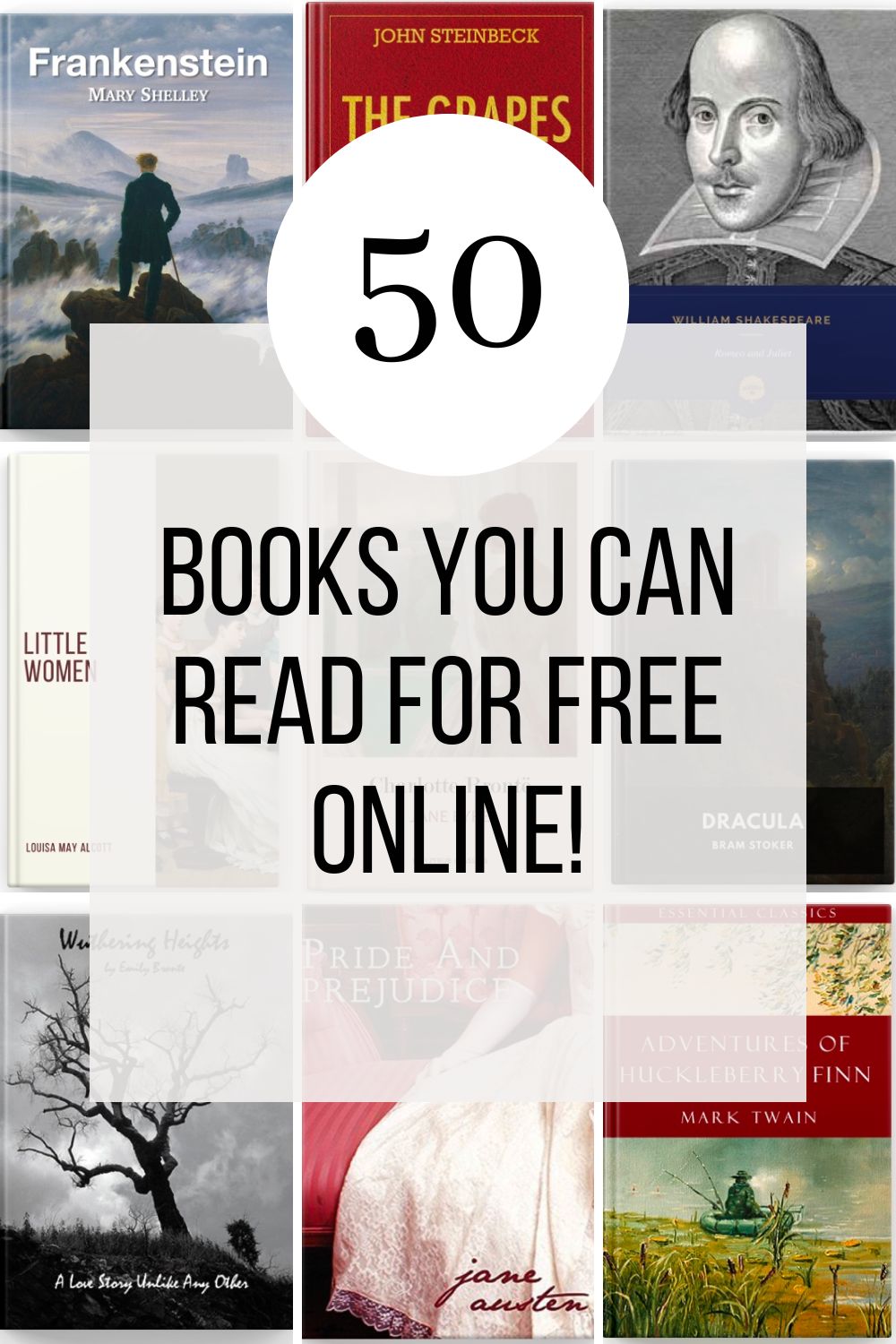 50 Books to Read for Free Online